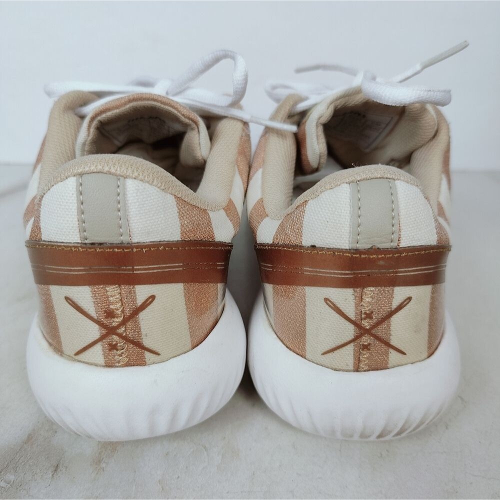 Inkkas Women's FlexAlpha Rose Gold White Striped Sneakers Tennis Shoes, Sz 9 - Picture 5 of 11